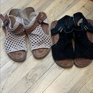 Stylish Women's Sandals - Black and Beige